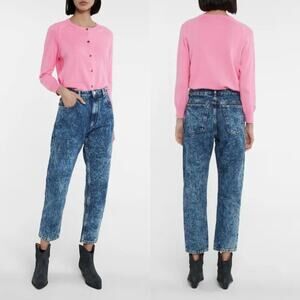 Isabel Marant Étoile Corsysr‎ High Rise Slim Straight Jeans Blue FR 36